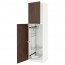 МЕТОД Выс шк с отд д/акс д/убрк - белый, Эдсерум под дерево коричневый, 60x60x220 см