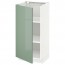 МЕТОД Напольный шкаф с полками - белый, Калларп глянцевый светло-зеленый, 40x37 см