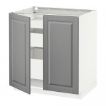 МЕТОД / МАКСИМЕРА Напольный шкаф с 2дверцами/3ящиками - белый, Будбин серый