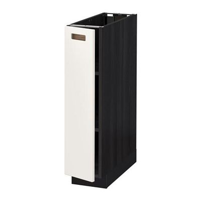 МЕТОД Напольный шкаф с полками - 20x60 см, Мэрста белый, под дерево черный МЕТОД Напольный шкаф с полками - 20x60 см, Мэрста белый, под дерево черный