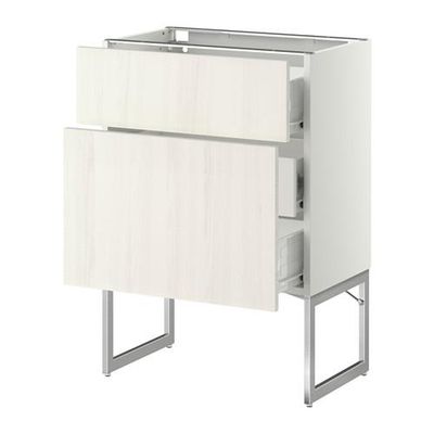 МЕТОД / ФОРВАРА Наполн шк 2 фрнт/3 средн ящ - 60x37x60 см, Росдаль белый ясень, белый