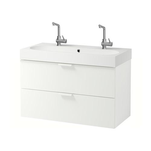 ГОДМОРГОН / БРОВИКЕН Шкаф для раковины с 2 ящ - белый