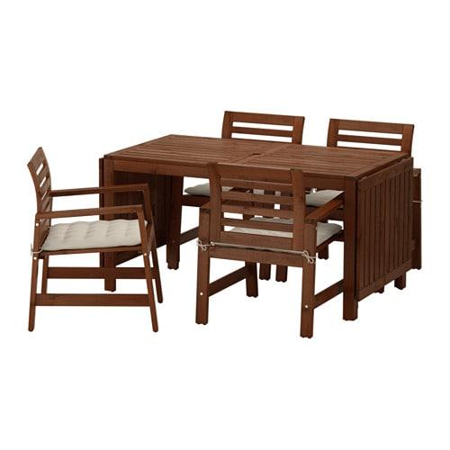 ЭПЛАРО Стол+4 кресла, д/сада - Эпларо коричневая морилка/Холло бежевый