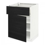 МЕТОД / ФОРВАРА Напольный шкаф с ящиком/дверью - 60x60 см, Тингсрид под дерево черный, белый