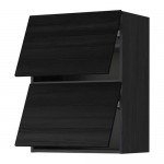 METOD навесной шкаф/2 дверцы, горизонтал черный/Тингсрид черный 60x38.6x80 cm