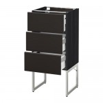МЕТОД / МАКСИМЕРА Нплн шк 3 фрнт/3 средн ящика - под дерево черный, Кунгсбакка антрацит, 40x37x60 см МЕТОД / МАКСИМЕРА Нплн шк 3 фрнт/3 средн ящика - под дерево черный, Кунгсбакка антрацит, 40x37x60 см