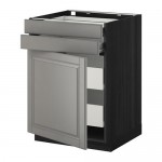 МЕТОД / ФОРВАРА Нплн шк двр/2фрнт/2нзк/2срд ящ - под дерево черный, Будбин серый, 60x60 см МЕТОД / ФОРВАРА Нплн шк двр/2фрнт/2нзк/2срд ящ - под дерево черный, Будбин серый, 60x60 см