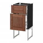 МЕТОД / МАКСИМЕРА Наполн шк 2 фрнт/3 средн ящ - под дерево черный, Филипстад коричневый, 40x37x60 см