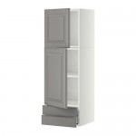 МЕТОД / МАКСИМЕРА Навесной шкаф/2дверцы/2ящика - белый, Будбин серый, 40x120 см