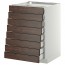 МЕТОД / МАКСИМЕРА Наполн шкаф 8 фронт/8 низк ящиков - белый, Эдсерум под дерево коричневый, 60x60 см