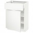 МЕТОД / МАКСИМЕРА Напольный шкаф с ящиком/дверью - белый, Воксторп матовый белый, 60x37 см