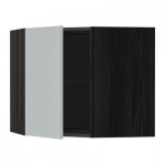 МЕТОД Угловой навесной шкаф с полками - 68x60 см, Веддинге серый, под дерево черный МЕТОД Угловой навесной шкаф с полками - 68x60 см, Веддинге серый, под дерево черный