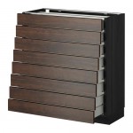 МЕТОД / МАКСИМЕРА Наполн шкаф 8 фронт/8 низк ящиков - под дерево черный, Эдсерум под дерево коричневый, 80x37 см