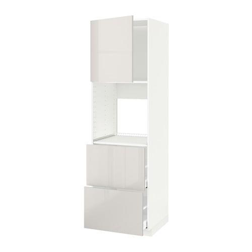 МЕТОД / МАКСИМЕРА Выс шк д/дхвк+двр/2фрнт/2выс ящ - белый, Рингульт глянцевый светло-серый, 60x60x200 см МЕТОД / МАКСИМЕРА Выс шк д/дхвк+двр/2фрнт/2выс ящ - белый, Рингульт глянцевый светло-серый, 60x60x200 см