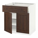 МЕТОД / ФОРВАРА Напольный шкаф+ящик/2дверцы - белый, Эдсерум под дерево коричневый МЕТОД / ФОРВАРА Напольный шкаф+ящик/2дверцы - белый, Эдсерум под дерево коричневый