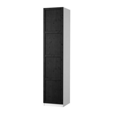 ПАКС Гардероб с 1 дверью - Хемнэс черно-коричневый, белый, 50x60x236 см, плавно закрывающиеся петли
