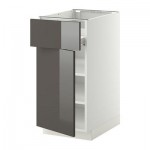 МЕТОД / ФОРВАРА Напольн шкаф с полкой/ящиком/дверью - белый, Рингульт глянцевый серый, 40x60 см МЕТОД / ФОРВАРА Напольн шкаф с полкой/ящиком/дверью - белый, Рингульт глянцевый серый, 40x60 см