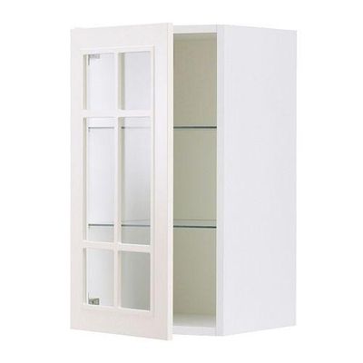 ФАКТУМ Навесной шкаф со стеклянной дверью - Стот белый с оттенком, 30x70 см