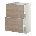 МЕТОД / ФОРВАРА Напольный шкаф с 2 ящиками - 60x37 см, Брокхульт под грецкий орех светло-серый, белый МЕТОД / ФОРВАРА Напольный шкаф с 2 ящиками - 60x37 см, Брокхульт под грецкий орех светло-серый, белый