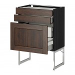 МЕТОД / МАКСИМЕРА Напольн шкаф 3фронт пнл/2низ/2ср ящ - под дерево черный, Эдсерум под дерево коричневый, 60x37x60 см МЕТОД / МАКСИМЕРА Напольн шкаф 3фронт пнл/2низ/2ср ящ - под дерево черный, Эдсерум под дерево коричневый, 60x37x60 см
