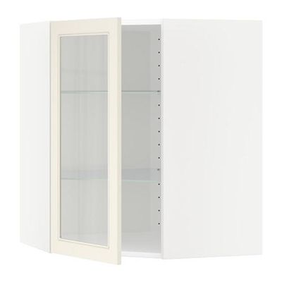 МЕТОД Углов навесн шк с полками/сткл дв - 68x80 см, Хитарп белый с оттенком, белый МЕТОД Углов навесн шк с полками/сткл дв - 68x80 см, Хитарп белый с оттенком, белый