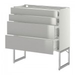 МЕТОД / ФОРВАРА Нплн шк 4 фронт/2 низк/2средн ящ - 80x37x60 см, Гревста нержавеющ сталь, белый МЕТОД / ФОРВАРА Нплн шк 4 фронт/2 низк/2средн ящ - 80x37x60 см, Гревста нержавеющ сталь, белый