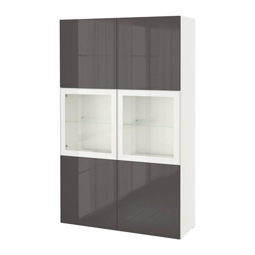 BESTÅ комбинация д/хранения+стекл дверц