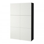 БЕСТО Комбинация для хранения с дверцами - черно-коричневый/вассвикен белый