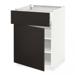 МЕТОД / МАКСИМЕРА Напольный шкаф с ящиком/дверью - белый, Кунгсбакка антрацит, 60x60 см МЕТОД / МАКСИМЕРА Напольный шкаф с ящиком/дверью - белый, Кунгсбакка антрацит, 60x60 см