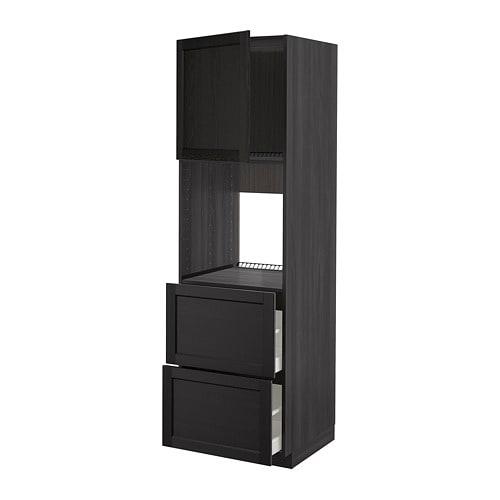 МЕТОД / МАКСИМЕРА Выс шк д/дхвк+двр/2фрнт/2выс ящ - под дерево черный, Лерх черная морилка, 60x60x200 см МЕТОД / МАКСИМЕРА Выс шк д/дхвк+двр/2фрнт/2выс ящ - под дерево черный, Лерх черная морилка, 60x60x200 см