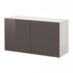 БЕСТО Стеллаж с дверьми - белый/Сельсвикен глянцевый/серый БЕСТО Стеллаж с дверьми - белый/Сельсвикен глянцевый/серый