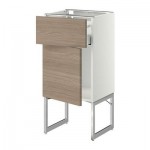 МЕТОД / МАКСИМЕРА Напольный шкаф с ящиком/дверью - 40x37x60 см, Брокхульт под грецкий орех светло-серый, белый