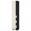 МЕТОД / МАКСИМЕРА Высокий шкаф с ящиками - под дерево черный, Будбин белый с оттенком, 40x37x200 см