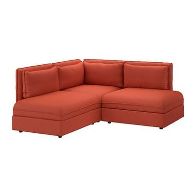 ВАЛЛЕНТУНА 3-местный угловой диван - Оррста оранжевый
