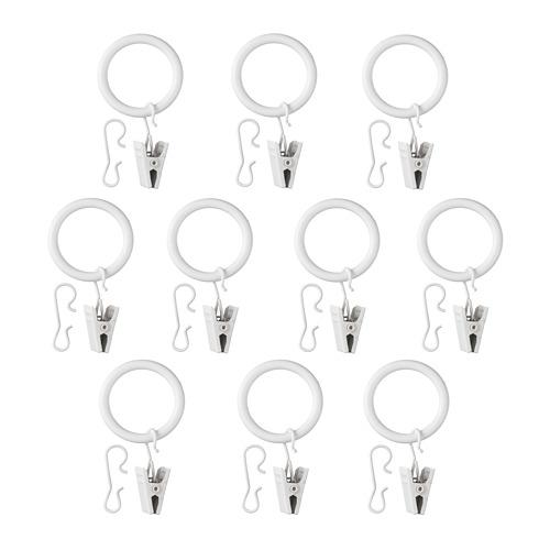 SYRLIG гардин кольцо с зажимом и крючком белый Ø2.5 cm SYRLIG гардин кольцо с зажимом и крючком белый Ø2.5 cm