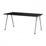 ГАЛАНТ Письменный стол - стекло черный, А-образная ножка, серебристый ГАЛАНТ Письменный стол - стекло черный, А-образная ножка, серебристый