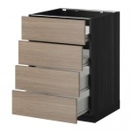 МЕТОД / ФОРВАРА Напольн шкаф 4 фронт панели/4 ящика - под дерево черный, Брокхульт под грецкий орех светло-серый, 60x60 см МЕТОД / ФОРВАРА Напольн шкаф 4 фронт панели/4 ящика - под дерево черный, Брокхульт под грецкий орех светло-серый, 60x60 см