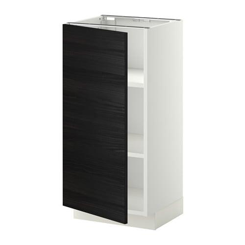 МЕТОД Напольный шкаф с полками - белый, Тингсрид под дерево черный, 40x37 см МЕТОД Напольный шкаф с полками - белый, Тингсрид под дерево черный, 40x37 см