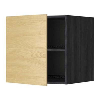 МЕТОД Верх шкаф на холодильн/морозильн - 60x60 см, Тингсрид под березу, под дерево черный