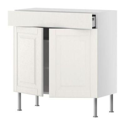 ФАКТУМ Напол шкаф/полки/ящик/2двери - Лидинго белый с оттенком, 80x37 см ФАКТУМ Напол шкаф/полки/ящик/2двери - Лидинго белый с оттенком, 80x37 см