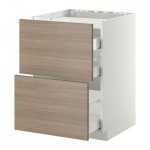 МЕТОД / МАКСИМЕРА Напольн шкаф/2 фронт пнл/3 ящика - 60x60 см, Брокхульт под грецкий орех светло-серый, белый МЕТОД / МАКСИМЕРА Напольн шкаф/2 фронт пнл/3 ящика - 60x60 см, Брокхульт под грецкий орех светло-серый, белый