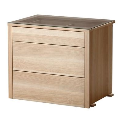 КОМПЛИМЕНТ Внутренний комод - дубовый шпон, беленый, 75x58x62 см КОМПЛИМЕНТ Внутренний комод - дубовый шпон, беленый, 75x58x62 см