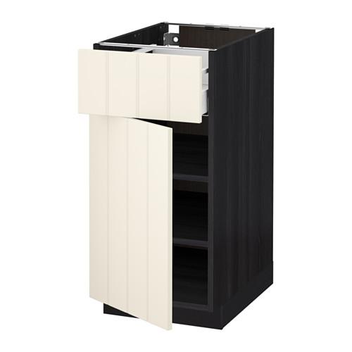 МЕТОД / МАКСИМЕРА Напольный шкаф с ящиком/дверью - под дерево черный, Хитарп белый с оттенком, 40x60 см МЕТОД / МАКСИМЕРА Напольный шкаф с ящиком/дверью - под дерево черный, Хитарп белый с оттенком, 40x60 см