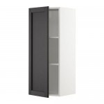 МЕТОД Шкаф навесной с полкой - белый, Лерх черная морилка, 40x100 см МЕТОД Шкаф навесной с полкой - белый, Лерх черная морилка, 40x100 см