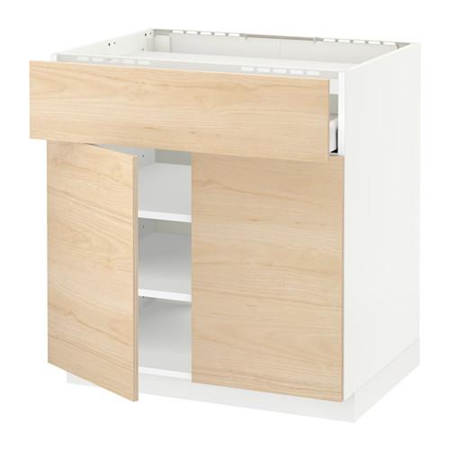 МЕТОД / МАКСИМЕРА Нплн шк д/врч пнл/ящ/плк/2дв - белый, Аскерсунд под светлый ясень МЕТОД / МАКСИМЕРА Нплн шк д/врч пнл/ящ/плк/2дв - белый, Аскерсунд под светлый ясень