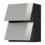 METOD навесной шкаф/2 дверцы, горизонтал черный/Гревста нержавеющ сталь 60x80 см
