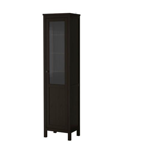 Hemnes Cabinet With Deaf Glass Doors, Hemnes Wardrobe With 2 Sliding Doors Black Brown