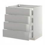 МЕТОД / ФОРВАРА Напольн шкаф 4 фронт панели/4 ящика - 80x60 см, Гревста нержавеющ сталь, белый МЕТОД / ФОРВАРА Напольн шкаф 4 фронт панели/4 ящика - 80x60 см, Гревста нержавеющ сталь, белый
