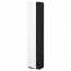 МЕТОД Высок шкаф с полками - под дерево черный, Рингульт глянцевый белый, 40x37x200 см