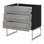 МЕТОД / МАКСИМЕРА Нплн шк 3 фрнт/3 средн ящика - под дерево черный, Будбин серый, 80x60x60 см МЕТОД / МАКСИМЕРА Нплн шк 3 фрнт/3 средн ящика - под дерево черный, Будбин серый, 80x60x60 см